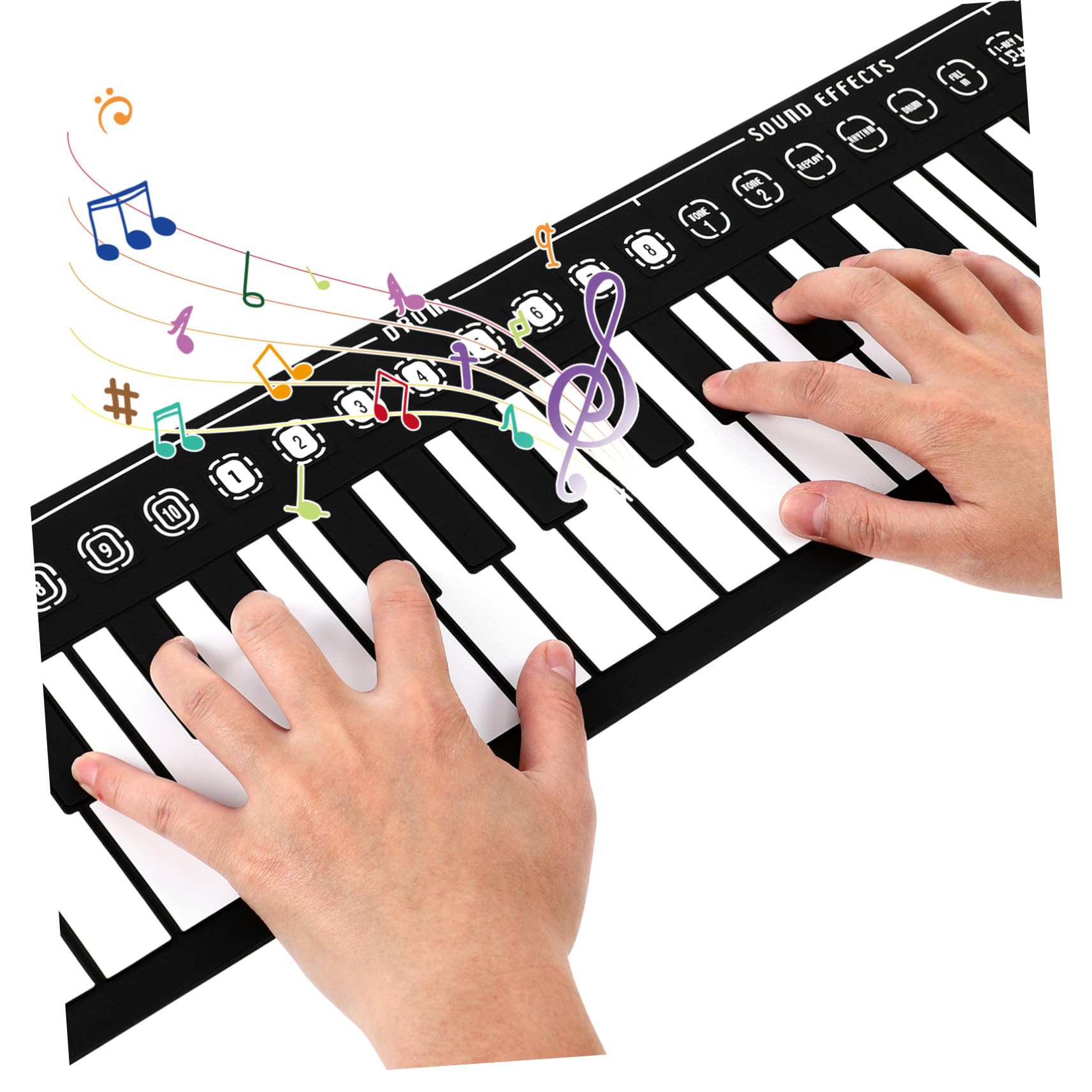 Przenośne Składane Pianino Klawiszy z Regulacją Głośności i Wbudowanym Głośnikiem Elektroniczny Instrument Edukacyjny dla Początkujących