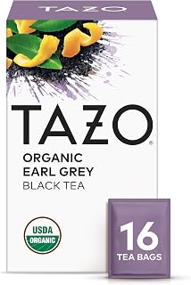 TAZO Organic Earl Grey Tea Bags - Bold Caffeinated Black Tea with Bergamot Aroma, 16 Count