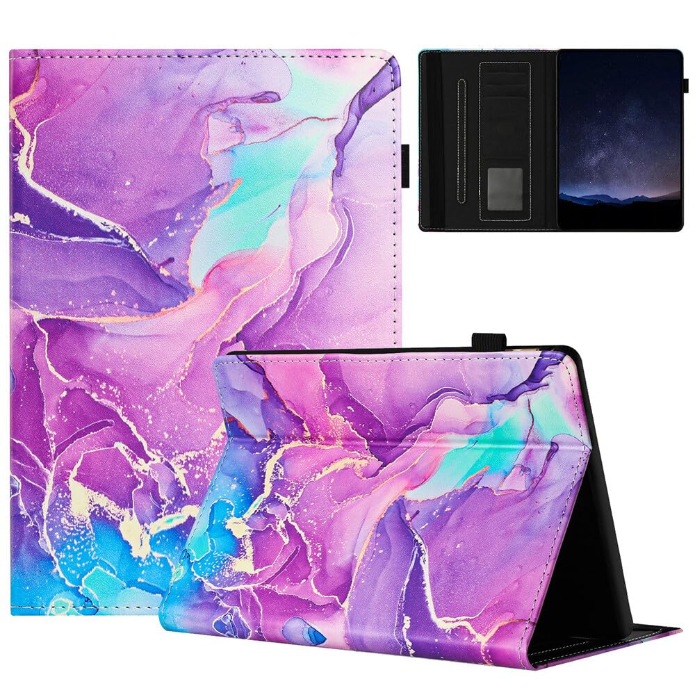 Generic Funda compatible con Kindle Paperwhite 3 (2015) E-Reader (patrón: mármol morado) funda de piel tipo cartera con tapa trasera