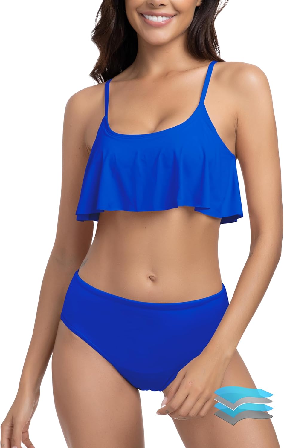 Beautikini Period Swimwear for Teen Menstrual Leakproof Ruffle Bikini Set Period Bikini Swimsuits Bathing Suit for Teen Girl