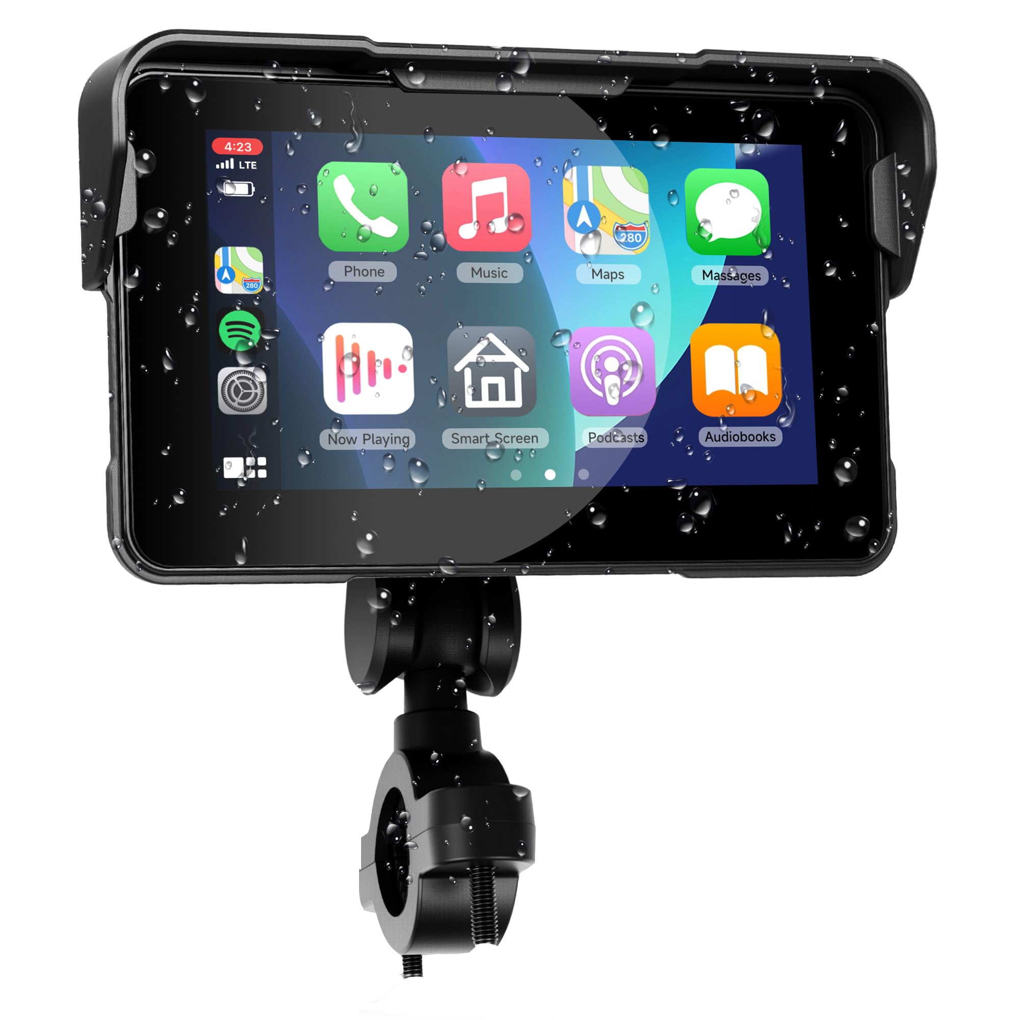 VECHTEL Motorrad Navi Kabelloses CarPlay und Android Auto per Moto, 5 Zoll HD Touchscreen GPS Navigation für Motorrad mit IP68 Wasserdicht, Bluetooth, Assistente Siri/GOO-gle, TPMS