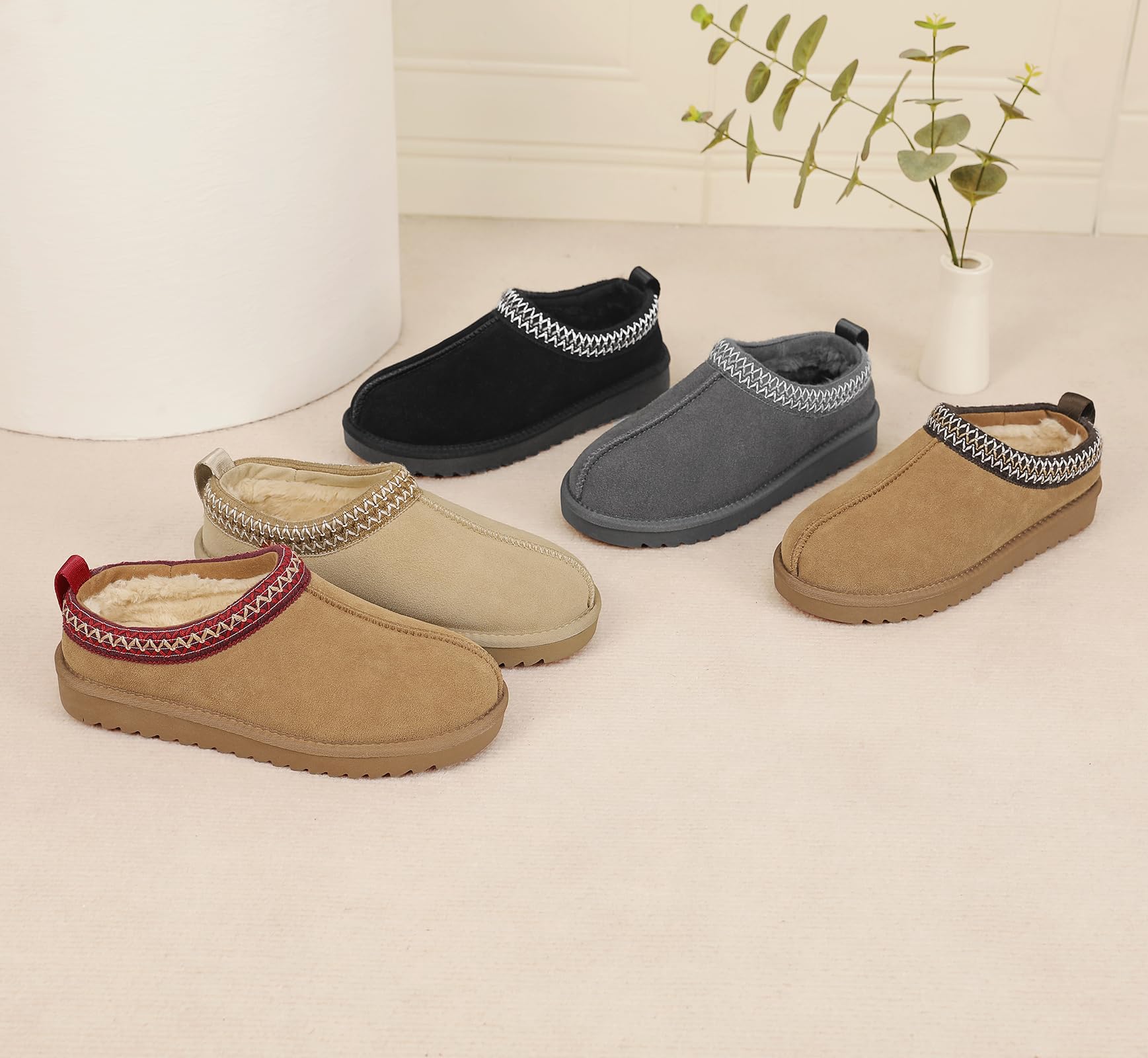 Meik Mangni Donna Pantofole da Casa Invernali 36-43 EU | Antiscivolo,Ciabatte All'aperto,Caldo Peluche,Scarpe di Cotone
