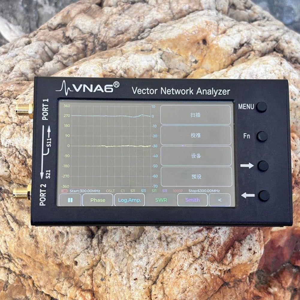 VNA für MF/HF/VHF/UHF/SHF Antennenmesswerkzeug - Tragbarer VNA6 Vektor-Netzwerkanalysator (1MHz - 6GHz), Misst die Parameter S11 und S21.