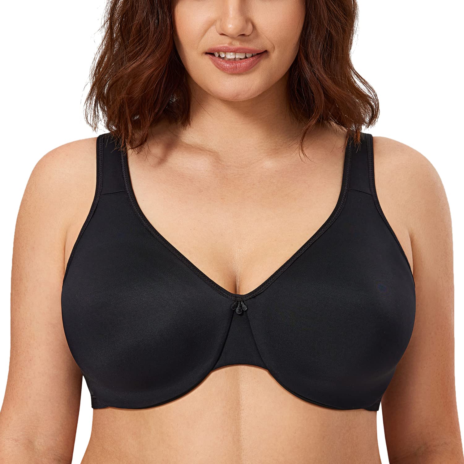 CALVENA Women's Minimizer Bra Full Coverage Plus Size Smooth Underwire Seamless Bra