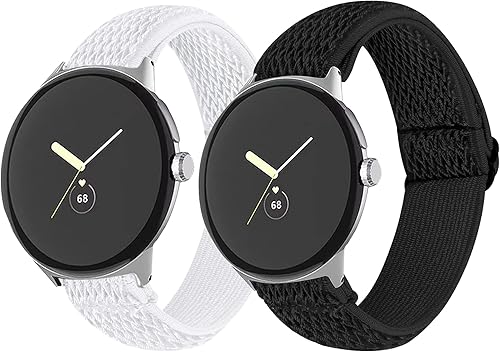 FitTurn Compatible con Google Pixel Watch 3 de 1.614 pulgadasPixel Watch 2Pixel Watch Correa elástica ajustable de tela de nailon de repuesto,