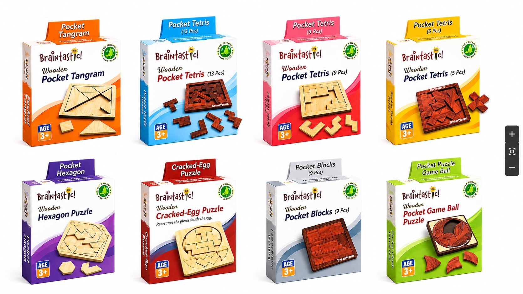 Braintastic Wooden Puzzle Portable Pack of 8 Different Puzzle for Birthday Return Gifts Party Pack, Travel Board Game, Return Favors with Travel Pouch for All Age Group-image-18