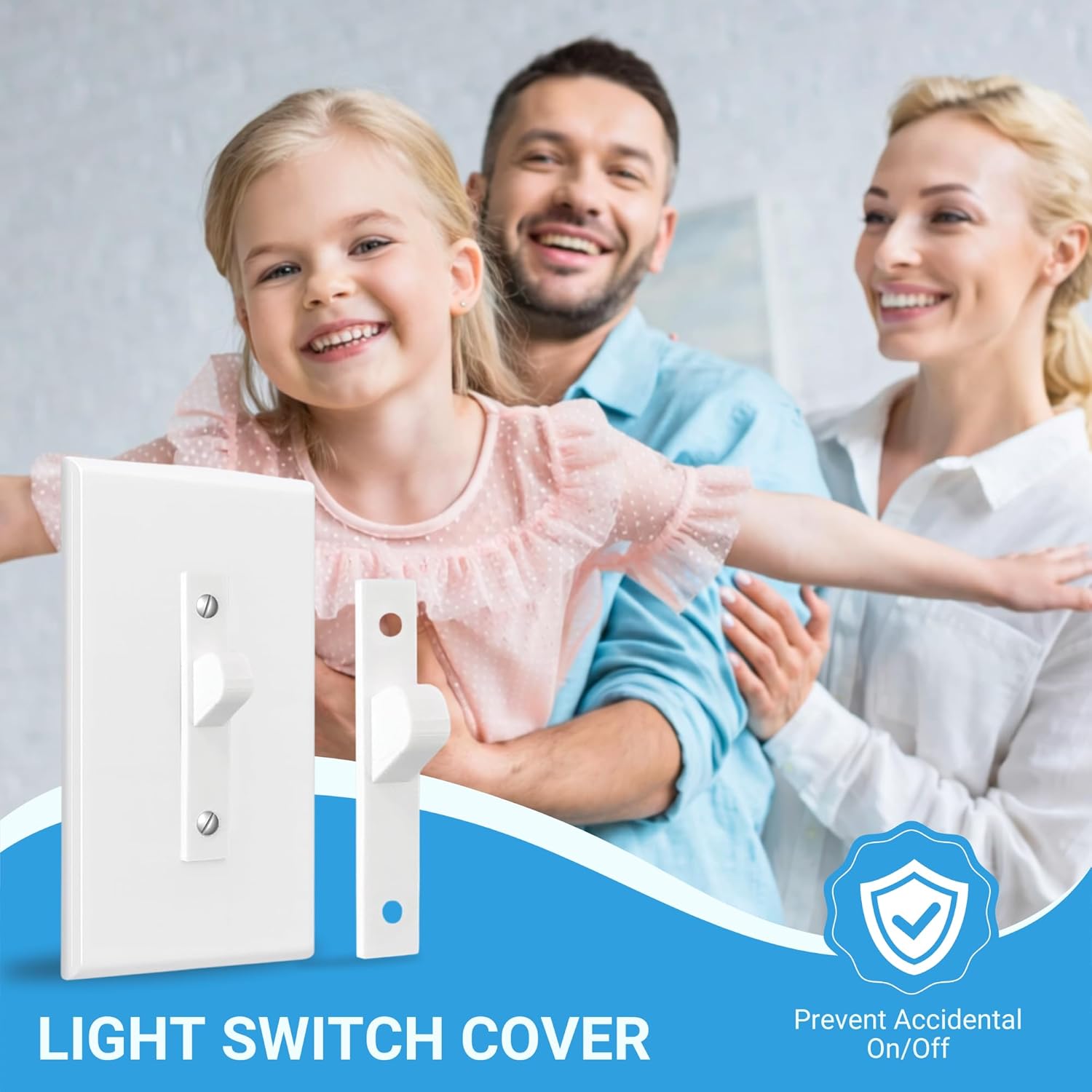 4-Pack Light Switch Guard Covers – White Toggle Switch Safety Plates – Screw-On Covers to Keep Switches in Position for Safety or Appliance Protection (Pack of 4)