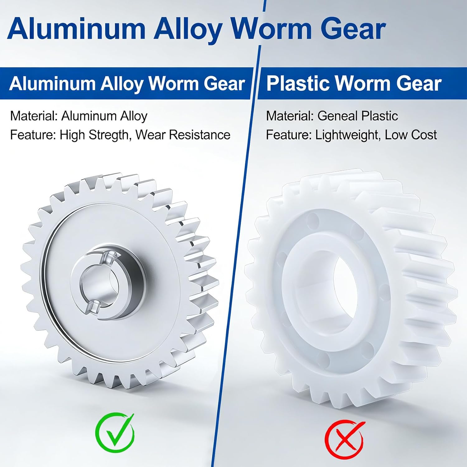 41A2817 41C4220 41C4220A Upgraded Aluminum Alloy Drive Worm Gear Kit | Compatible with LiftMaster Craftsman Chamberlain Garage Door Opener