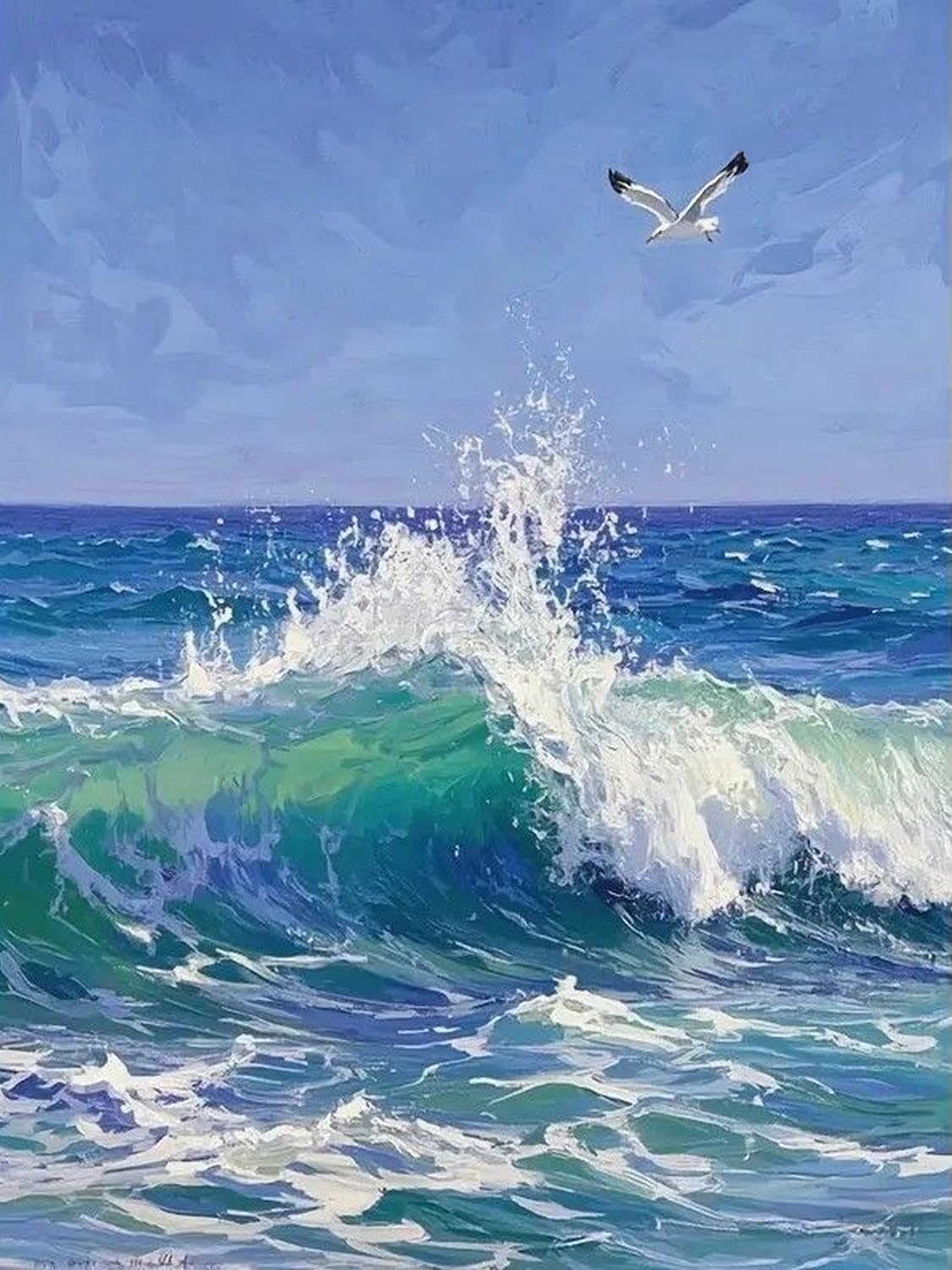 Yveszomi Ocean Paint by Nnumbers for Adults-Seascape Painting by Numbers for Adults,DIY Oil Adult Paint by Numbers Canvas Kits Perfect for Gifts and Home Decor 12x16in โ image 1