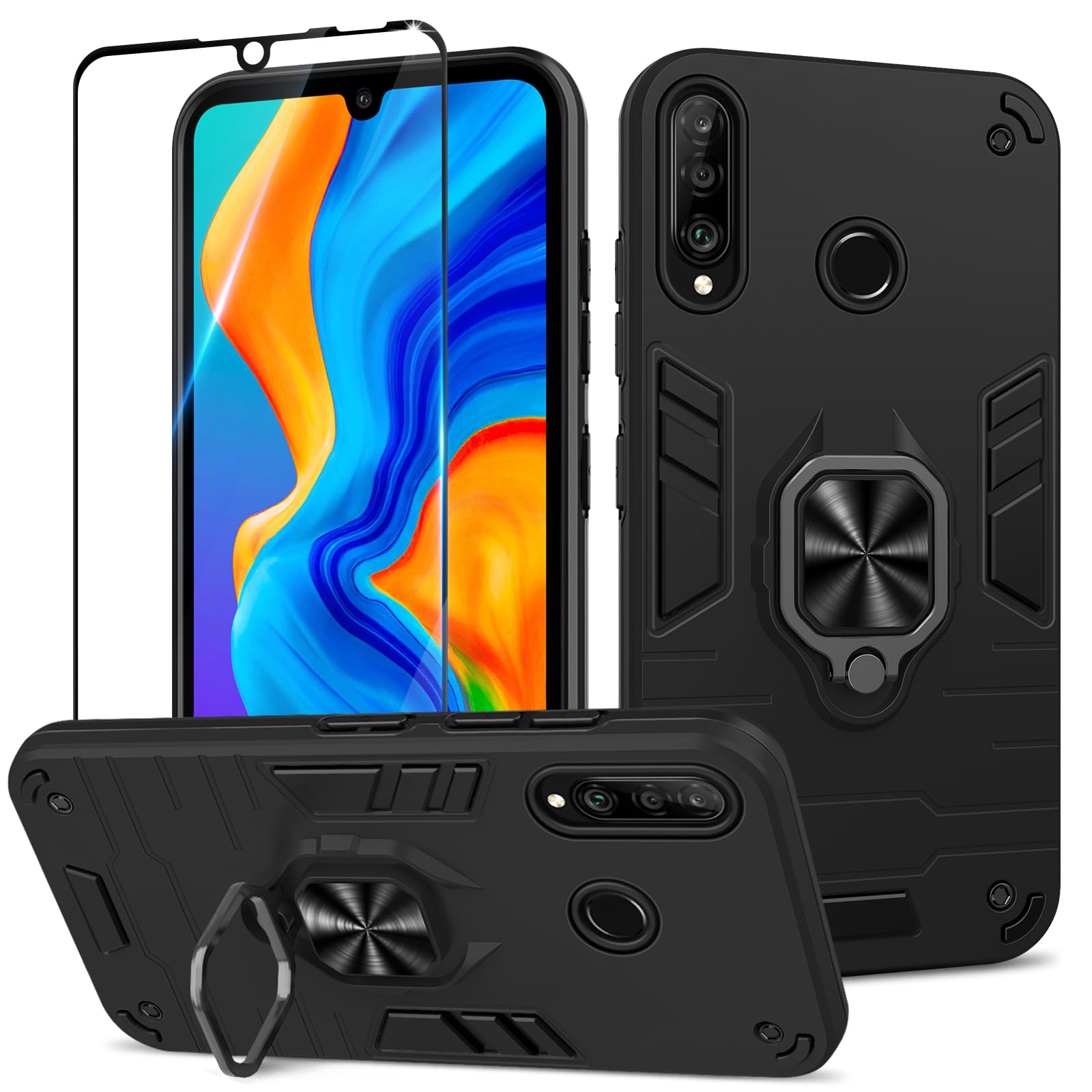 OKZone Custodia per Huawei P30 Lite/Nova 4E, Custodia Protettiva Antiurto per Portafoglio, Porta per Carte con Patta in Pelle PU[Chiusura Magnetica]per Telefono per Huawei P30 Lite/Nova 4E (Verde