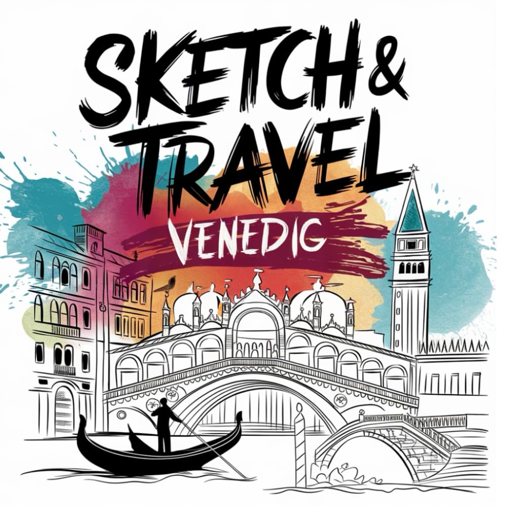 Sketch & Travel: Venedig – Malbuch mit 30 einzigartigen Sehenswürdigkeiten & ikonischen Orten zum Ausmalen