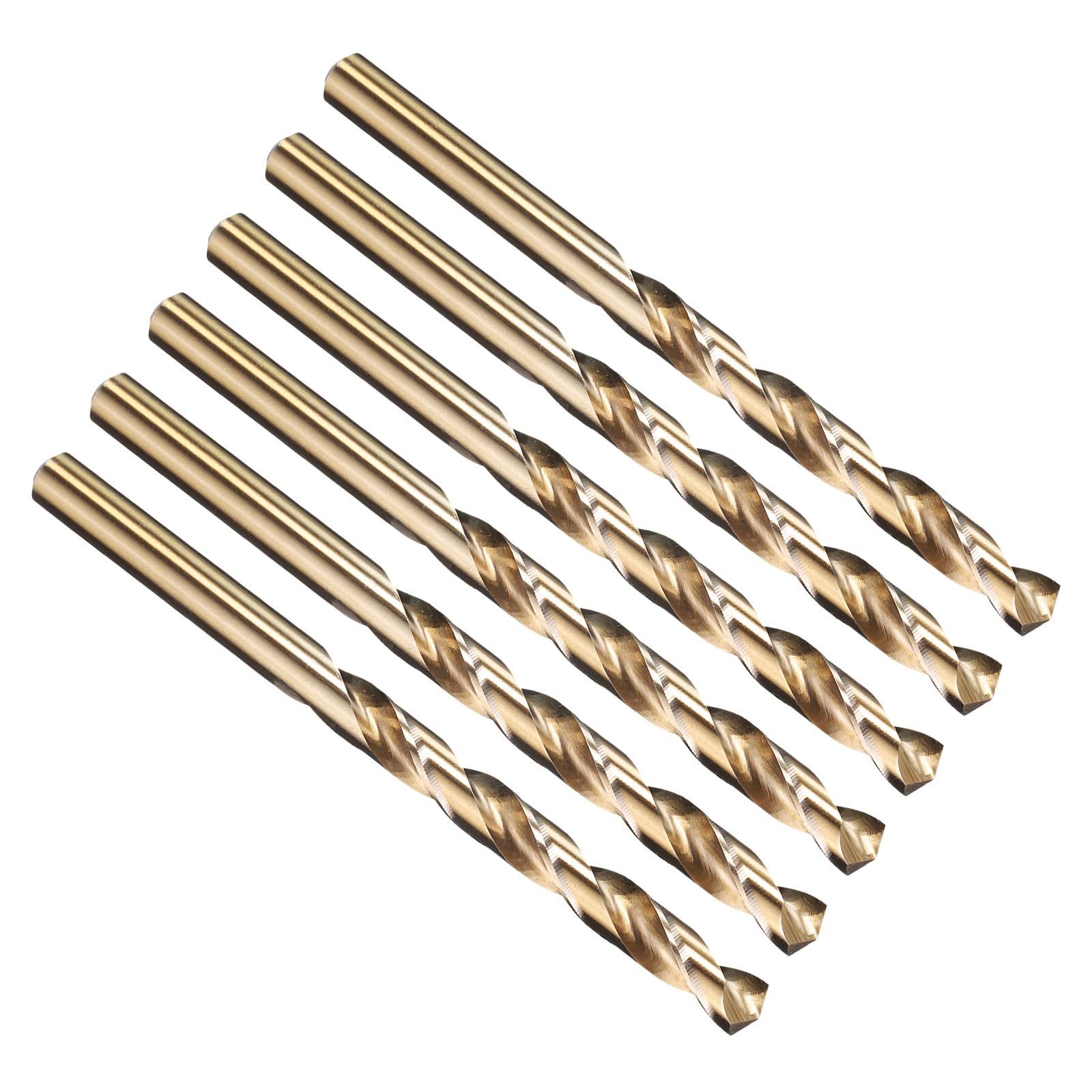 PATIKIL 15/64" Drill Bit Jobber Straight Shank M2 Gold Finish 6Pcs