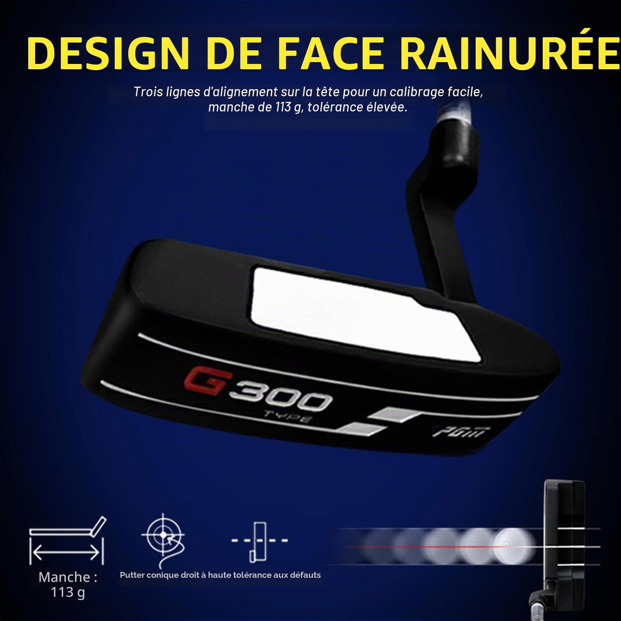 PGM G300 Lot complet de clubs de golf hybrides pour homme Titane #1 avec biais en fer haute résistance avec sac de support (droitier, 12 bâtons, rigides)