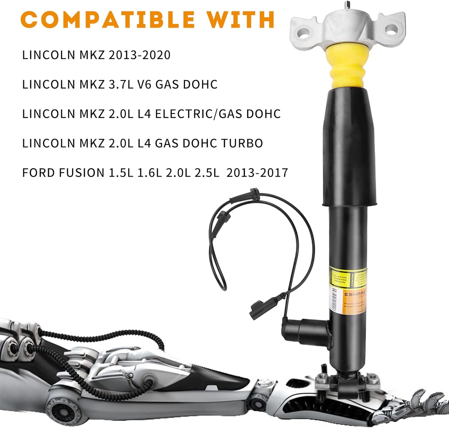 Rear Shock Absorber Assy w/Magnetic Compatible with 2013-2020 Lincoln MKZ,For Ford Fusion 2013-2017 ASH24635 ASH24651 EG9Z18125L ASH24651 Pair