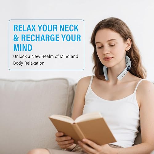 Miniatura 2 de Masajeador de cuello con calor, masajeador de cuello para aliviar el dolor de tejido profundo, ajuste de múltiples modos, portátil y adecuado para