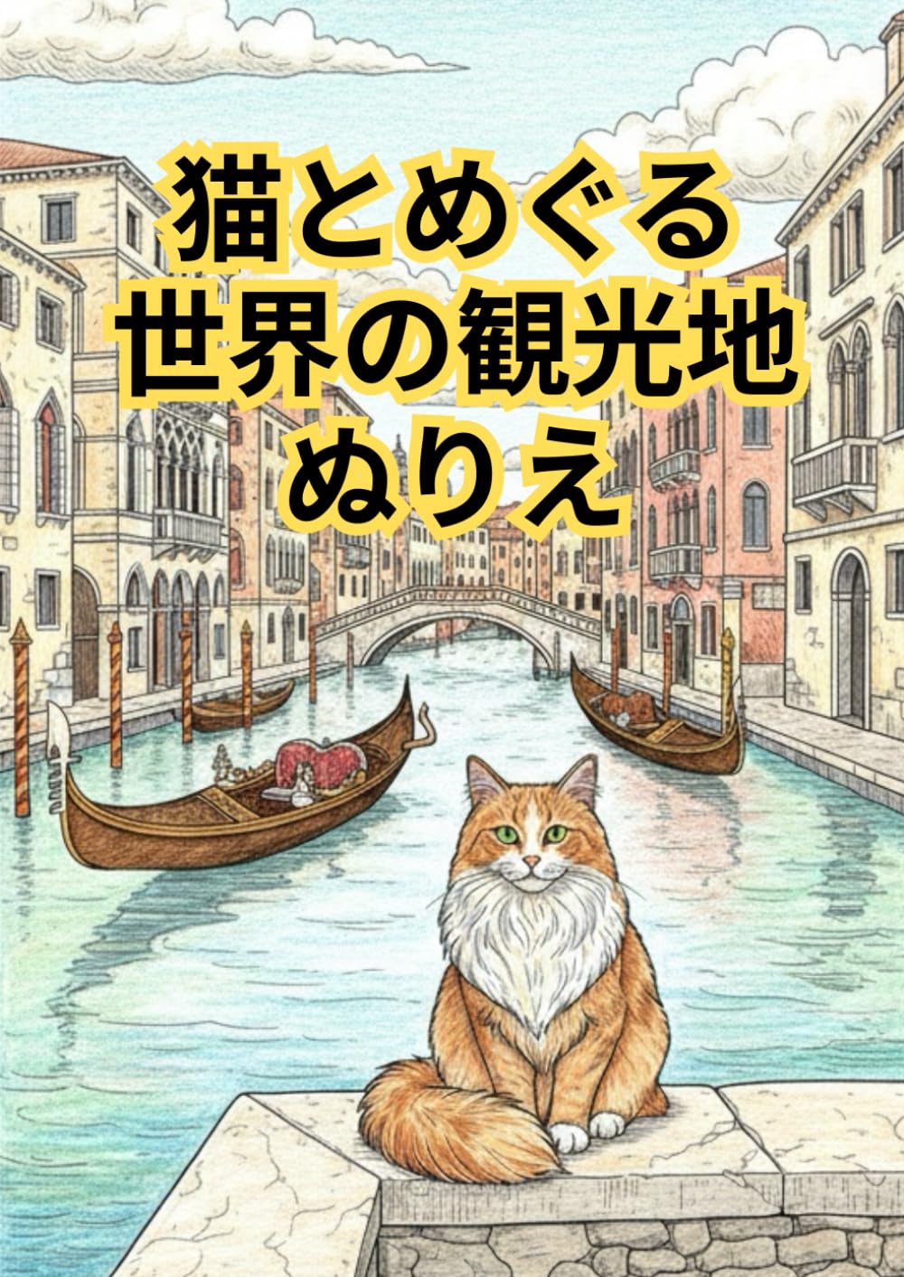 猫とめぐる世界の観光地　ぬりえ: おうちにいながら可愛い猫たちと旅にでよう！