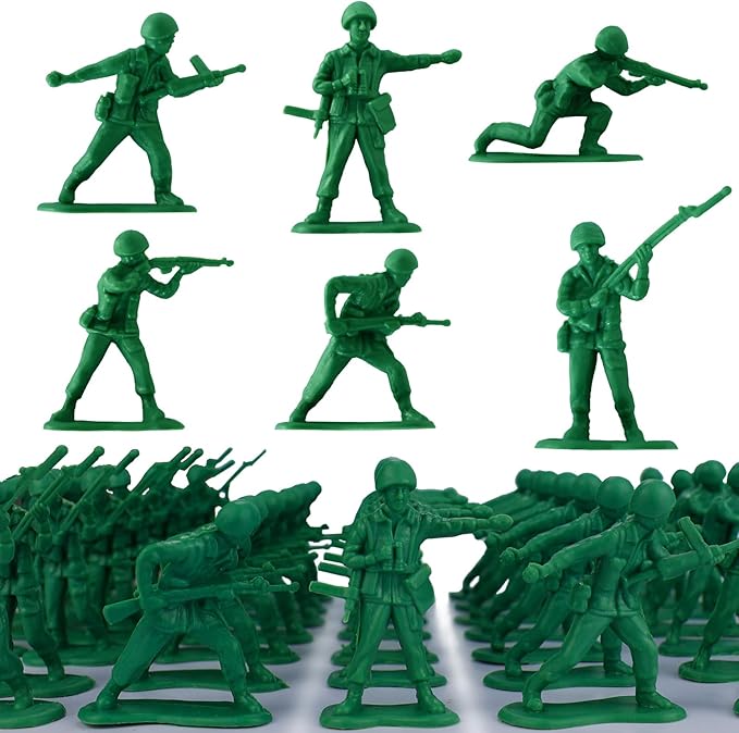 HAPTIME Toys for Boys, Toy Soldiers Set (50 pcs ) , Green Army Men Action Figures, Plastic Military Toys - Inspire Creative Play and Learning Adventures for Kids