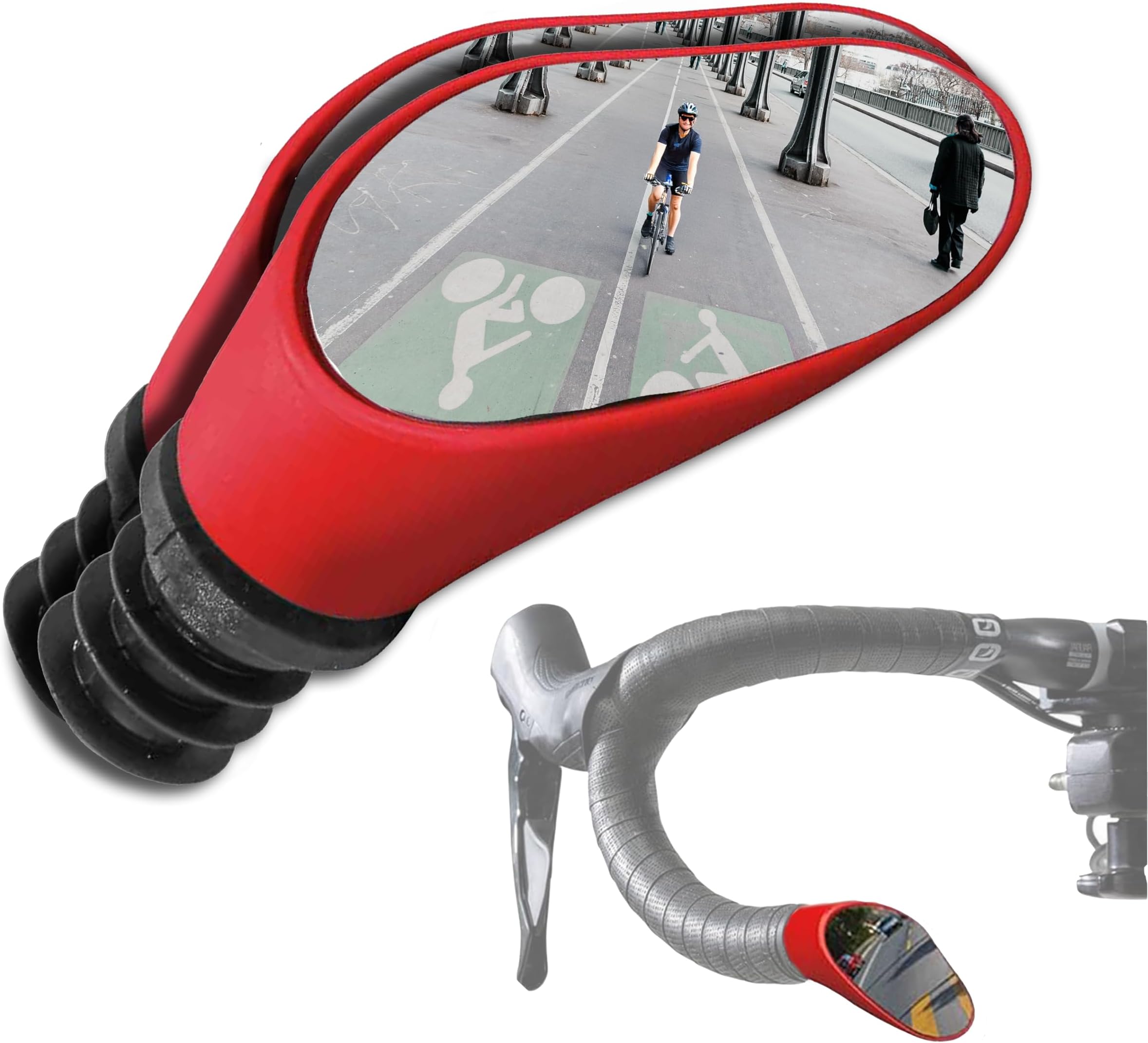 Sprintech Drop Bar Mirror, Red, Pair