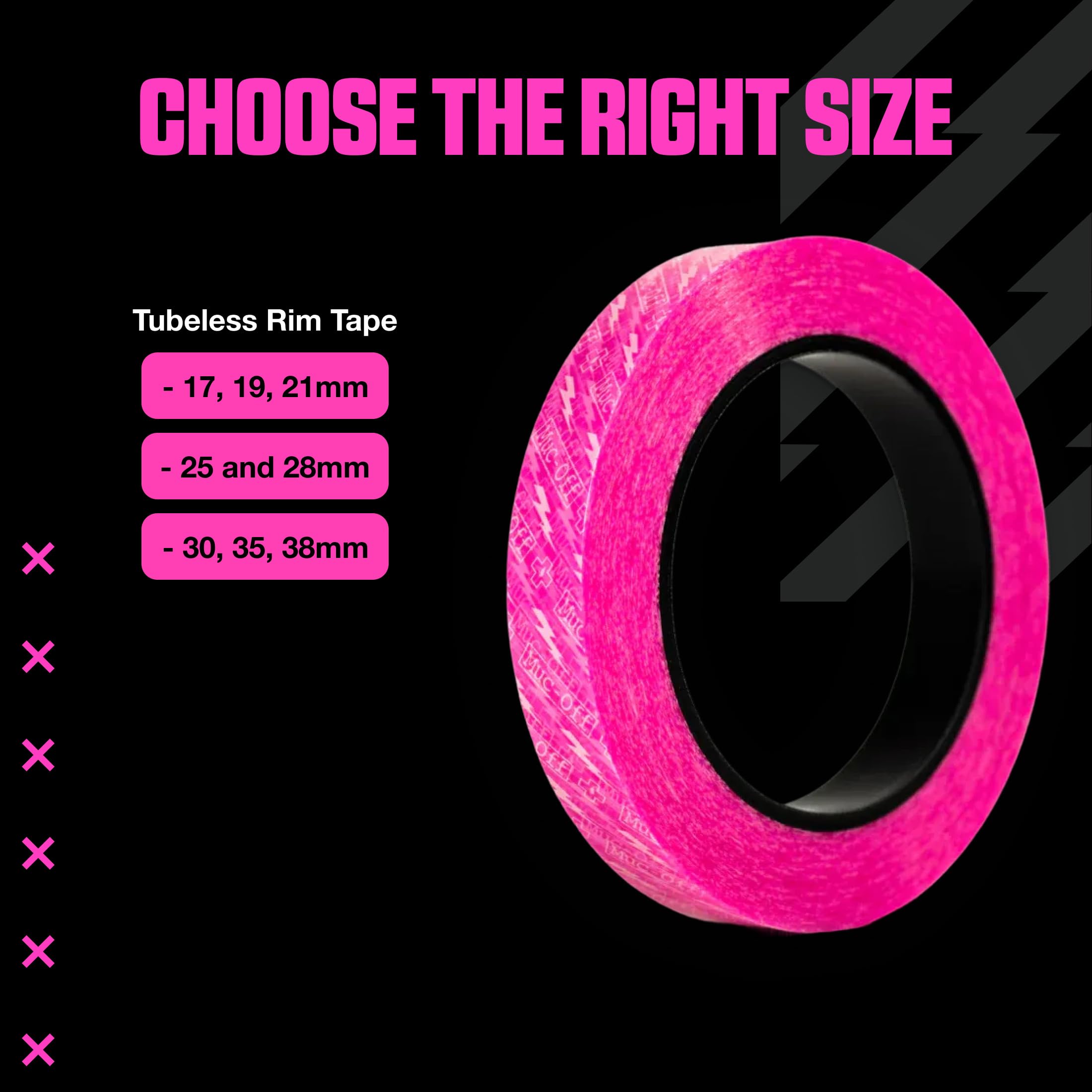 Muc-Off Tubeless Rim Tape, 30mm – Taśma do Opon Bezdętkowych – Taśma Tubeless 10-metrowa – Przylegająca Taśma do Obręczy do Rowerów MTB/Szosowych/Gravelowych