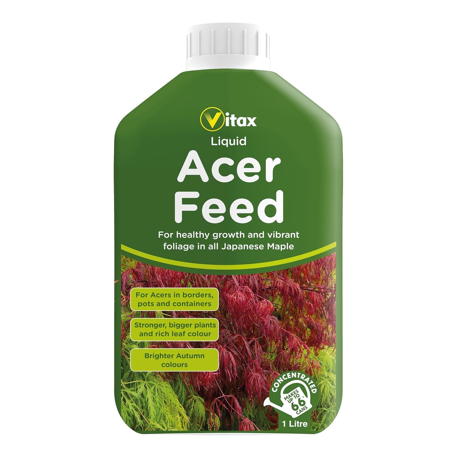 Vitax Liquid Acer Tree Feed, Promotes Healthy Leaf & Root Growth, Suitable For Borders, Pots & Containers 1 Litre (makes 300L of Feed)
