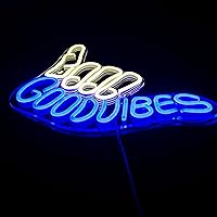 Vista 5 de Good Vibes - Letrero de neón para decoración de pared, letrero de neón con texto en inglés "Good Vibes Only", letreros de neón para dormitorio, sala
