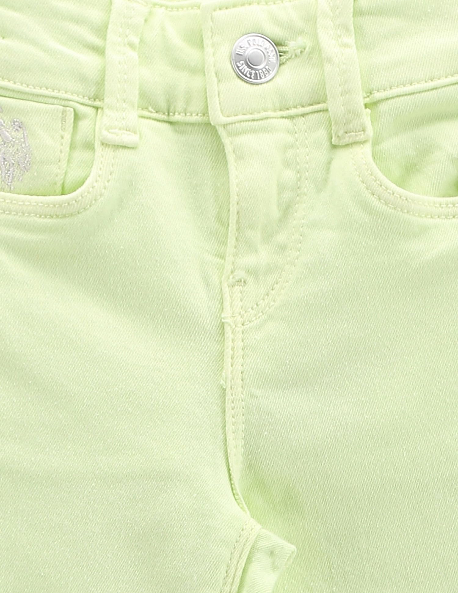 U.S. Polo Assn. Kids Bootcut fit Girls Cotton Jeans (UGJEN0162_Yellow_12M) 1
