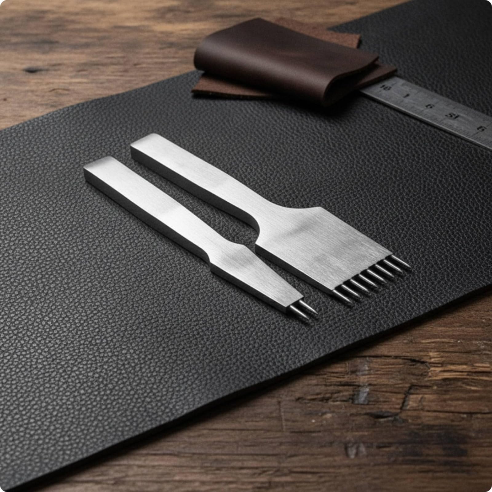 2 Piezas Punzón Costura Mano Cómodo Herramienta Manual Compacto para Guarnicioneros, 5MM