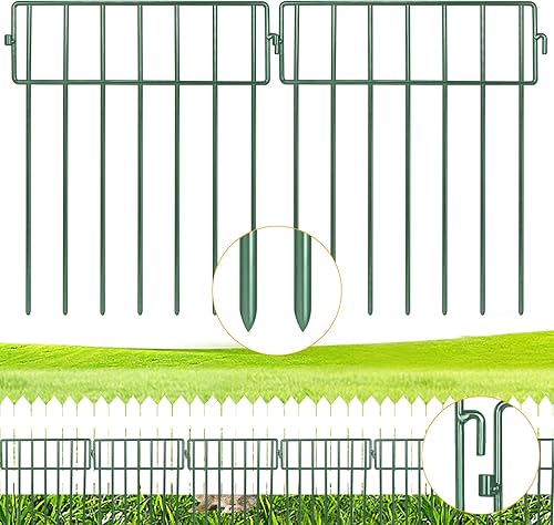 Miniatura 2 de Adavin Valla de barrera de animales negros, paquete de 10 unidades de 12 pulgadas de largo x 15 pulgadas de alto, valla decorativa de jardín sin