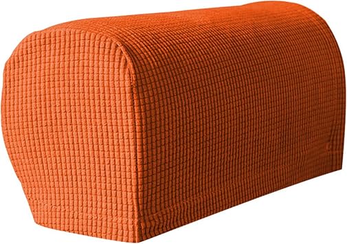 Set of 2/4/6 Arm Rest Covers, Armrest Chair Covers for Furniture Protector, Couch Furniture Slipcovers, Stretch Fabric Armrest Sofa Pads for Chair Recliner 2pcs,Orange