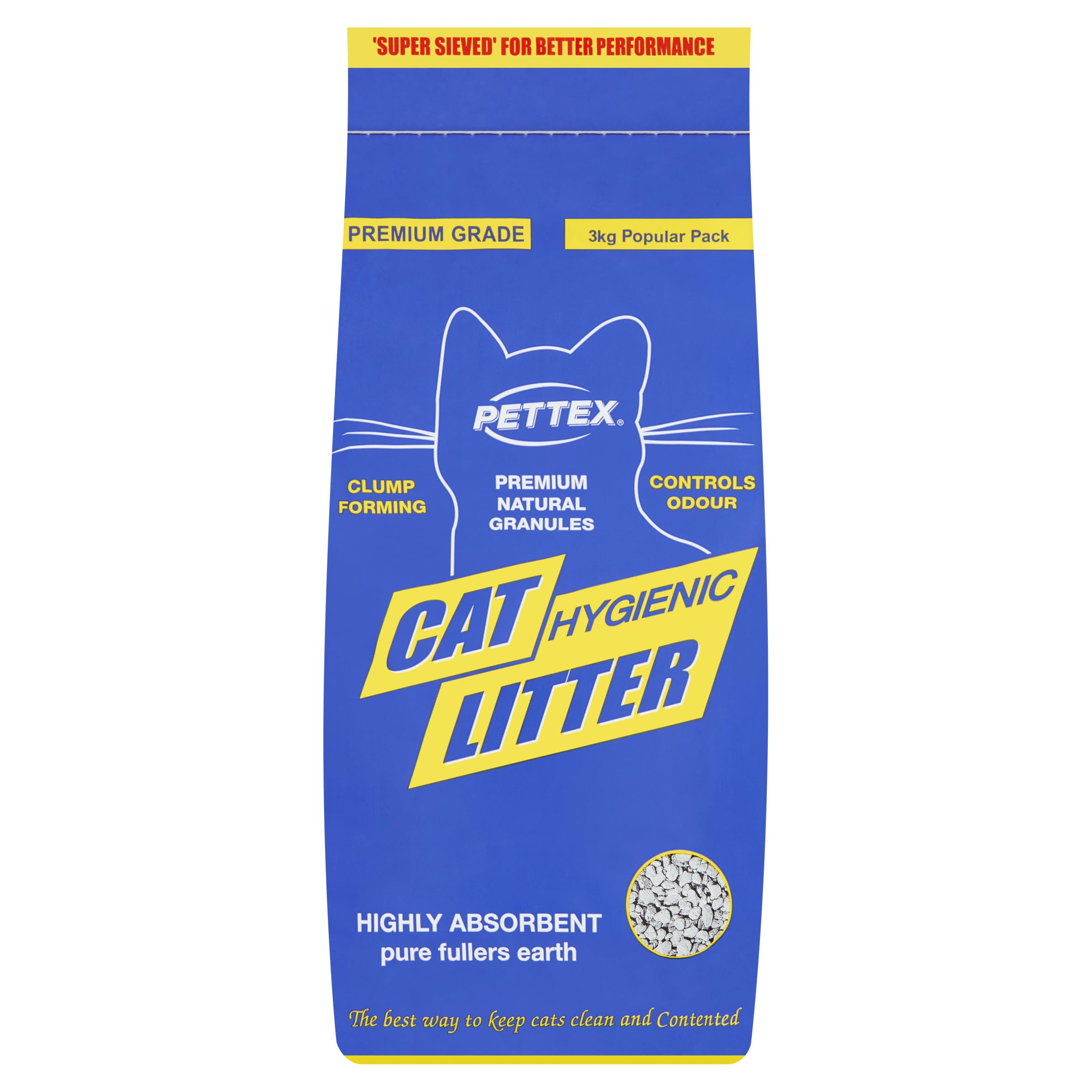 Pettex Premium Grey Clumping Cat Litter - 6 x 3kg