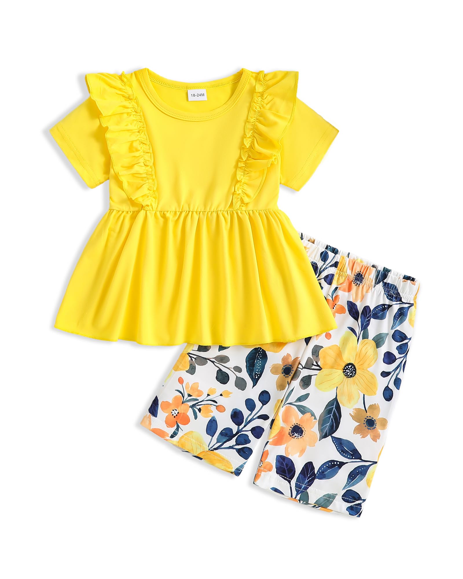 Weebaby Toddler Girl Clothes Baby Summer Outfits Sleeveless Halter Top Ruffle Short Set Cute Kids Clothes Girls