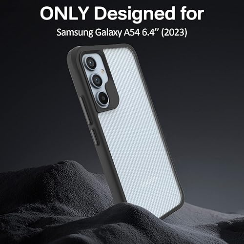 Miniatura 2 de Miimall Funda para Samsung Galaxy A54 de 6.4 pulgadas, textura de fibra de carbono protección dura y suave contra caídas de grado militar Funda