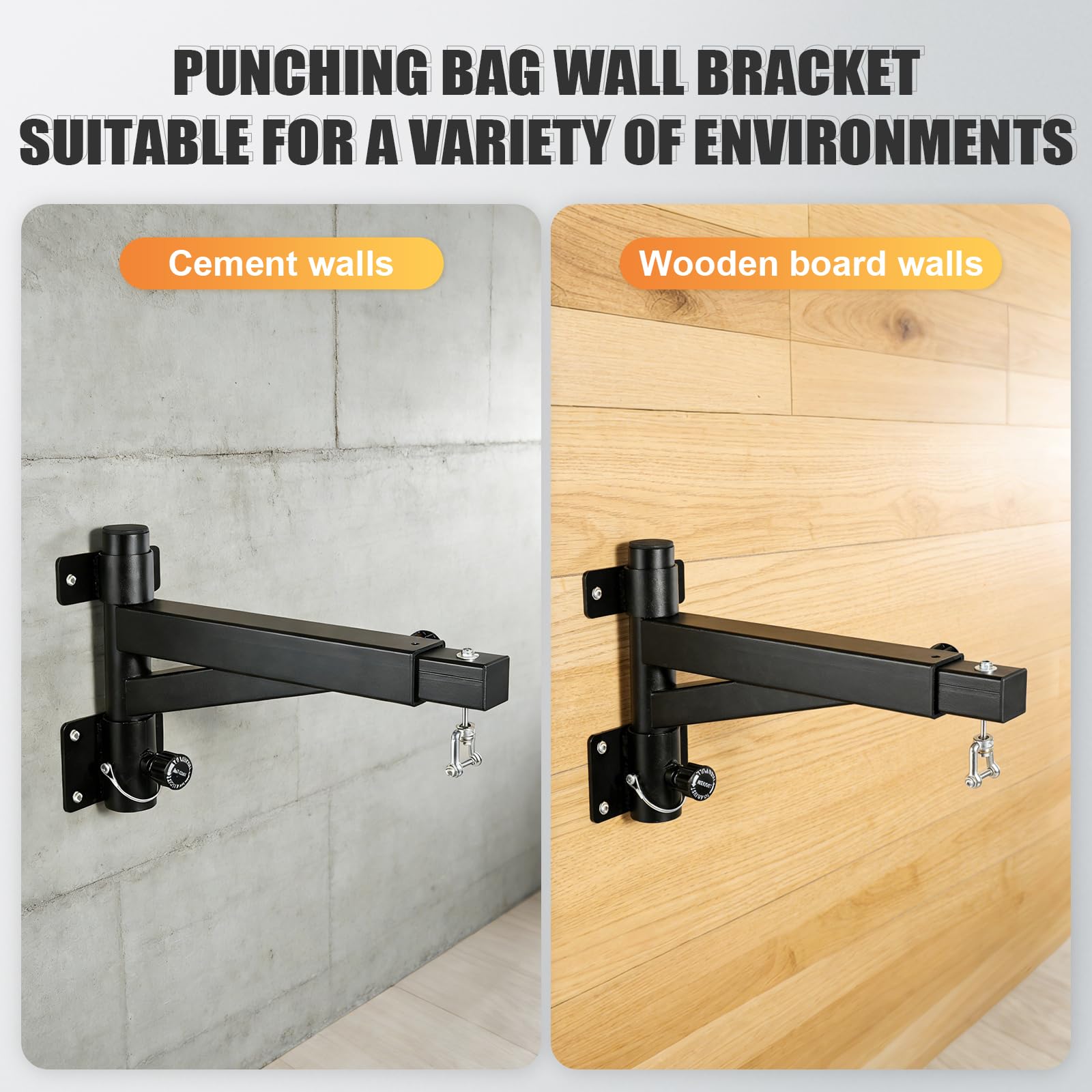 Soporte Saco Boxeo, Longitud Ajustable (43-63cm), Rotación 180° para Plegable, para Gimnasio en Casa, Interior Y Exterior, Ejercicio de Boxeo