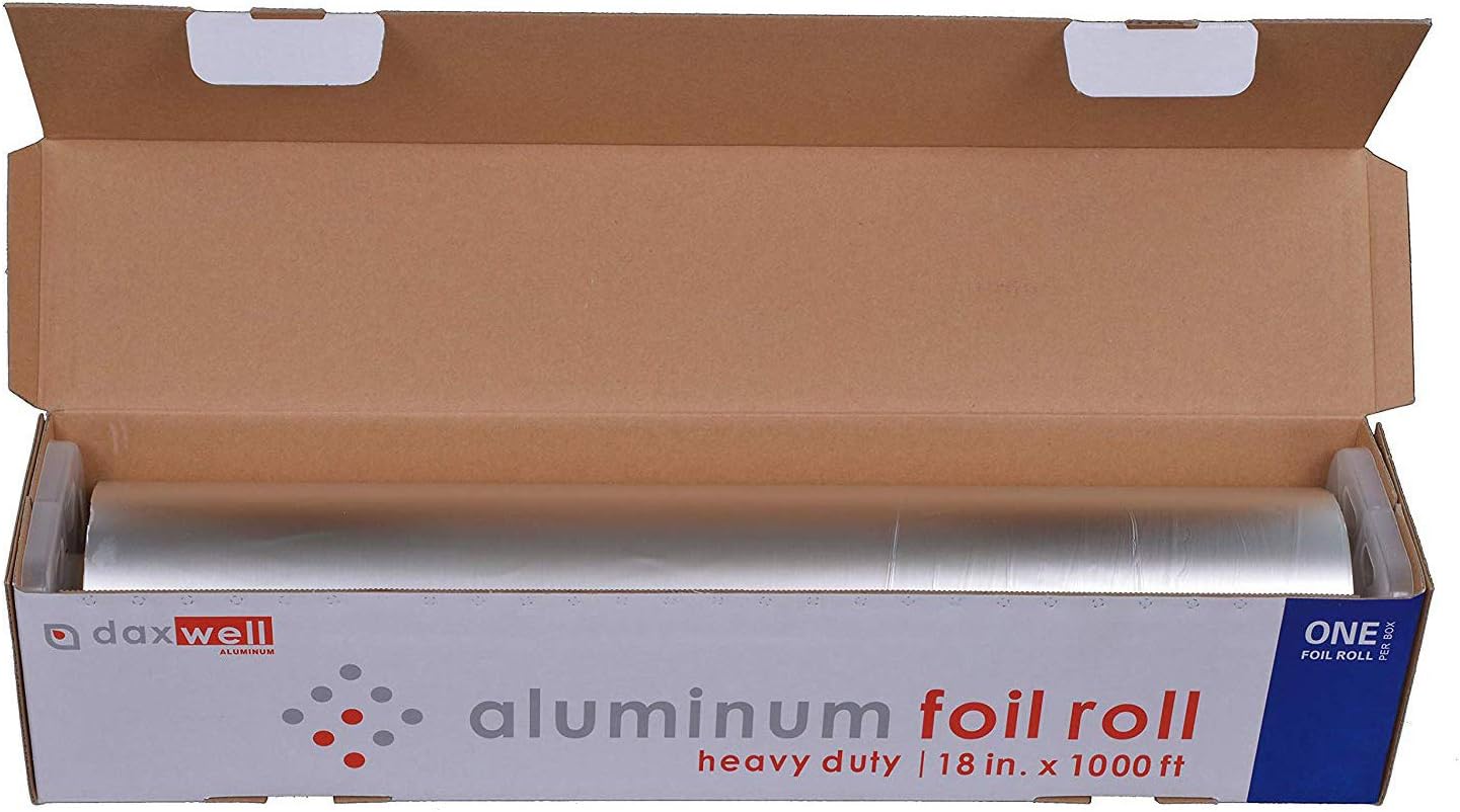 Daxwell Aluminum Foil Roll, Heavy Duty, 18" x 1,000 Ft, J10002375, Silver