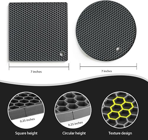 Miniatura 2 de Alfombrillas para salvamanteles, soportes de silicona para sartenes calientes y almohadillas para ollas, alfombrillas resistentes al calor para