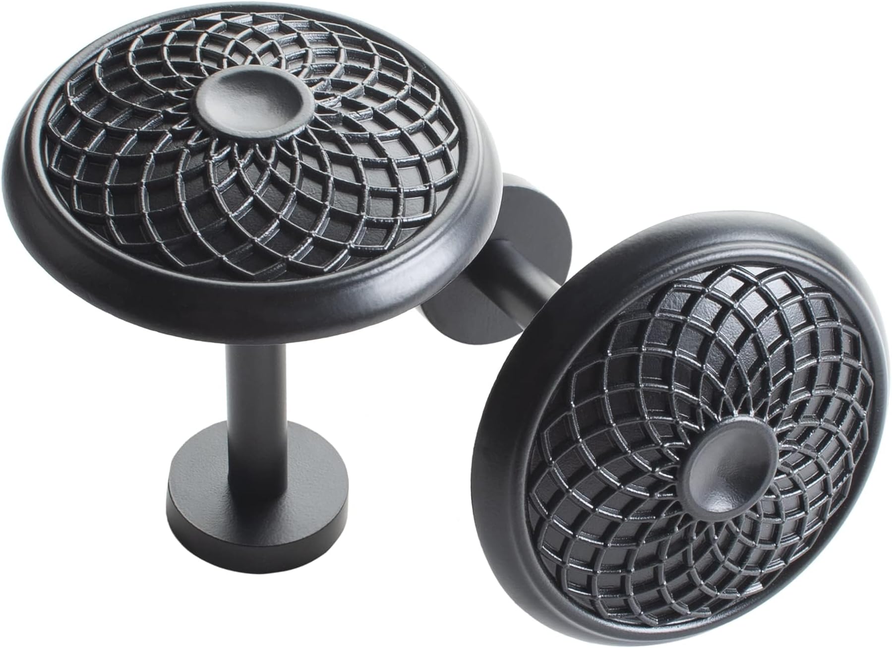 Deco WindowHoldback Tieback (Set of 2) Disc Leaf, Black Matt