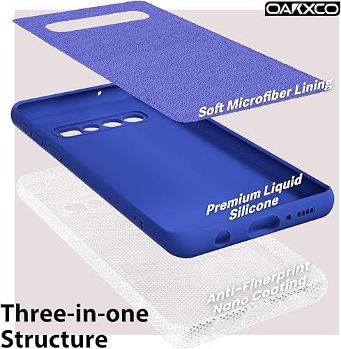 Miniatura 5 de oakxco Funda para teléfono Samsung Galaxy S10 Plus con agarre de silicona líquida, bonita funda delgada y delgada de goma suave de TPU lisa para