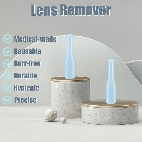 Miniatura 4 de 6 piezas de herramienta de extracción de lentes de contacto duras con caja de almacenamiento, insertos de carcasa de lentes de contacto, elimina la