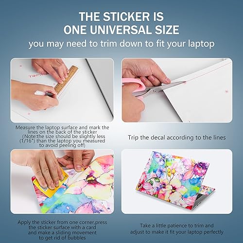 Vista 2 de icolor Laptop Skin Sticker Decal 12 13 13.3 14 15 15.4 15.6 inch Personalized Universal Notebook Vinyl Skin Stickers Cover Art Decal Computer