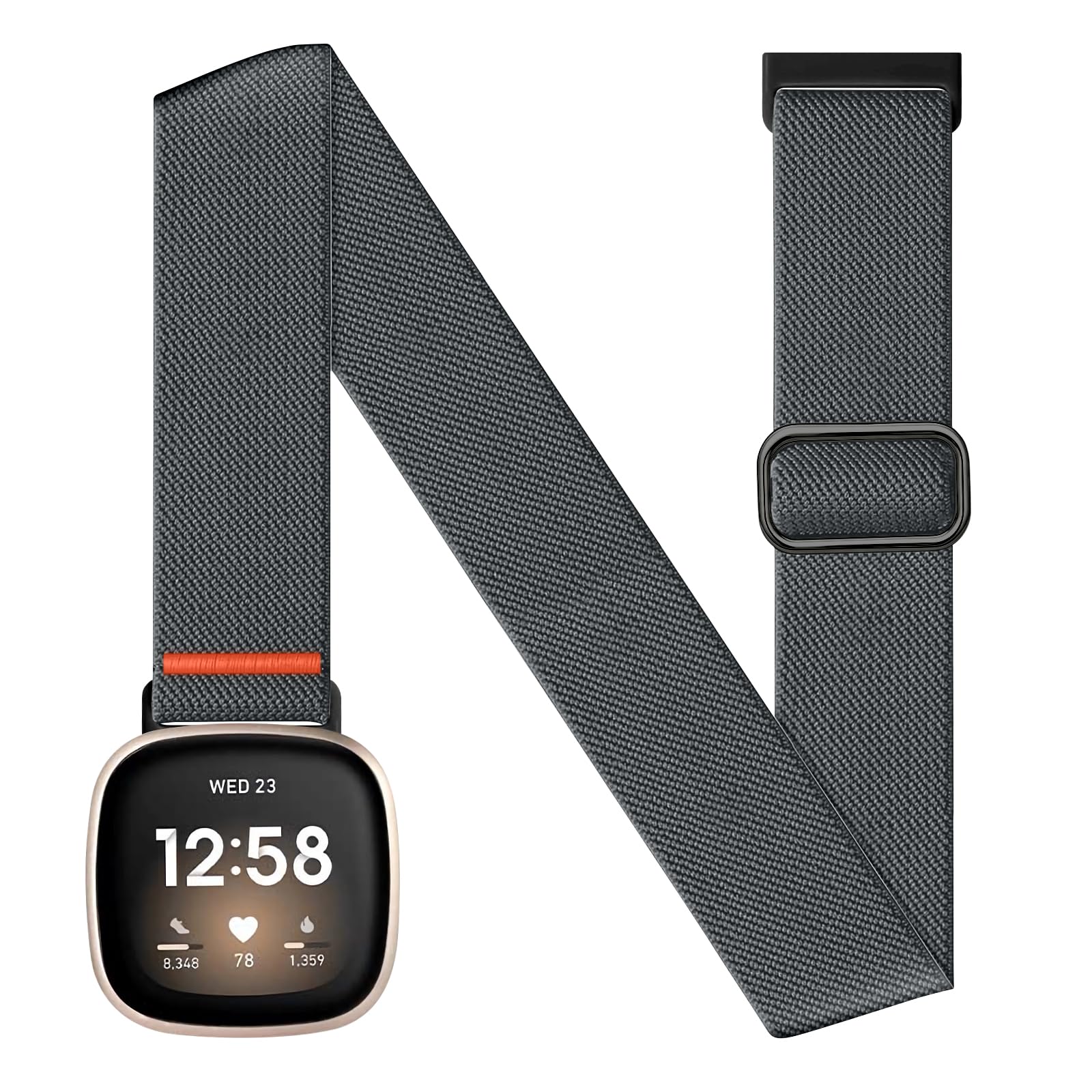 Zspoly Sports Armband Arm Ankle Strap Compatible with Fitbit Versa 4 / Fitbit Versa 3 / Fitbit Sense 2 / Fitbit Sense Wristbands, Elastic Nylon Adjustable Upper Arm Band Bicep Band Jogging for Men