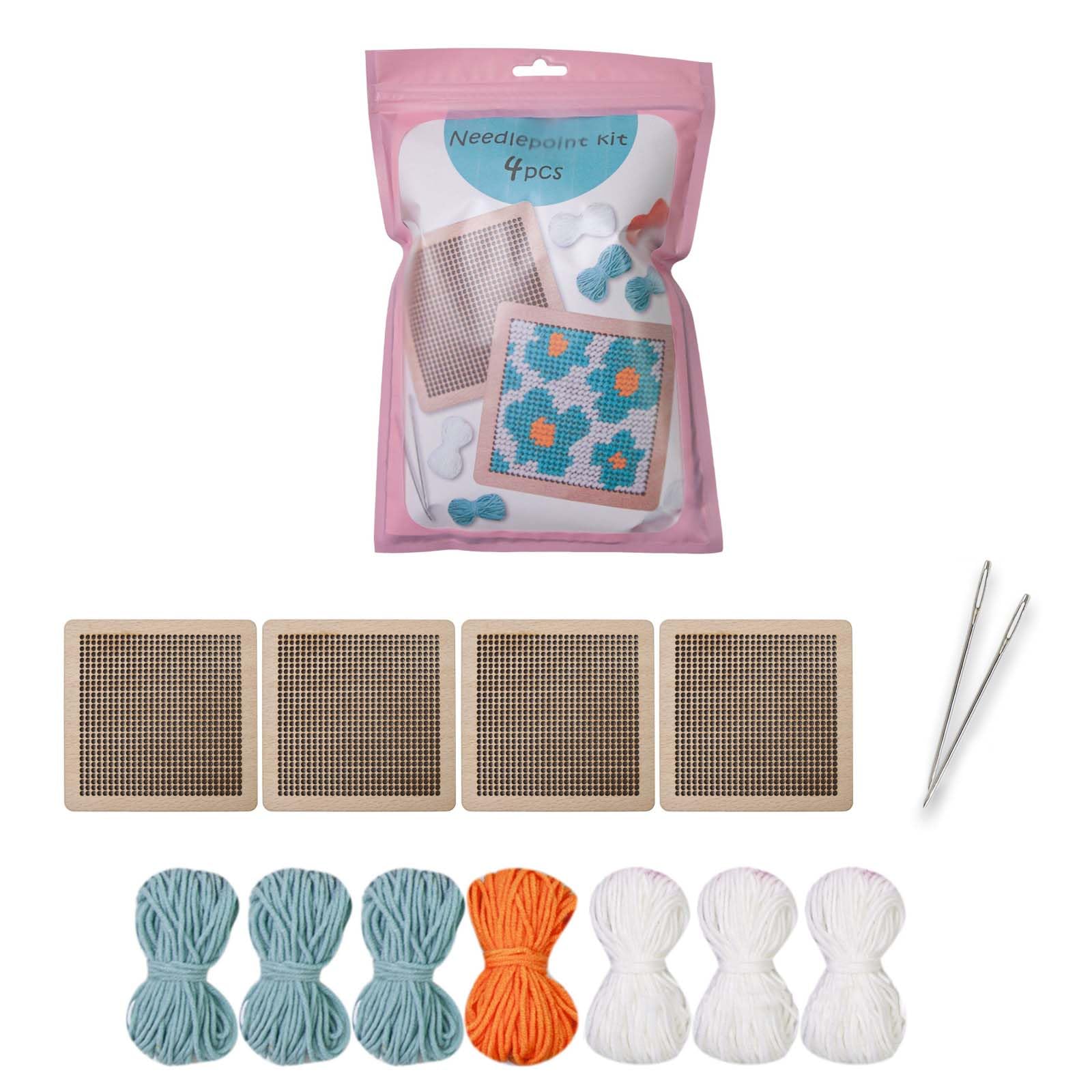 TFAOYS Kits Flower Crochet Kits Needlepoint Starter with Crochet Hook Needlepoint for Craft Project Flower Starter for Crafting