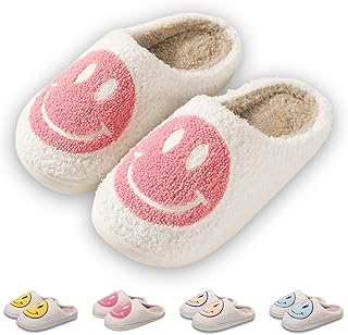 Smile Slippers for Women, House Slippers, Smile Cushion Slides, Comfy Slippers for Women, Womans Slippers Happy Face Slides Indoor and Outdoor,Retro Slippers for Women,Smile Happy Face Slippers for Girl
