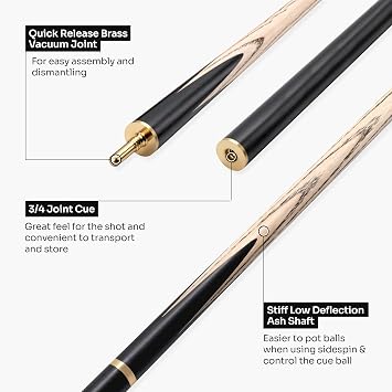 Centurion 3/4 Jointed Professional Snooker & Pool Cue - 9.5mm Tip