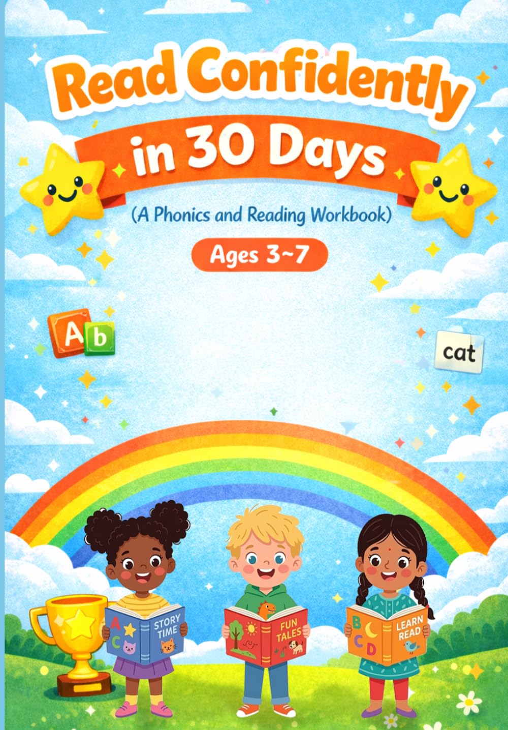Read Confidently in 30 Days: A Phonics and Reading Workbook for Ages 3–7: Build Fluency, Sight Words, and Reading Confidence Step by Step