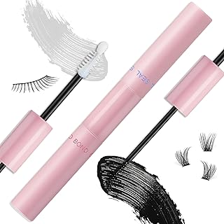 Lash Bond and Seal，Strip Eyelash Glue，Cluster Lash Glue for Cluster Eyelash Extensions Extra Strong Hold All Day Wear，Latex Free Suitable for Sensitive Eyes (2-in-1 Black Bond and Clear Seal)