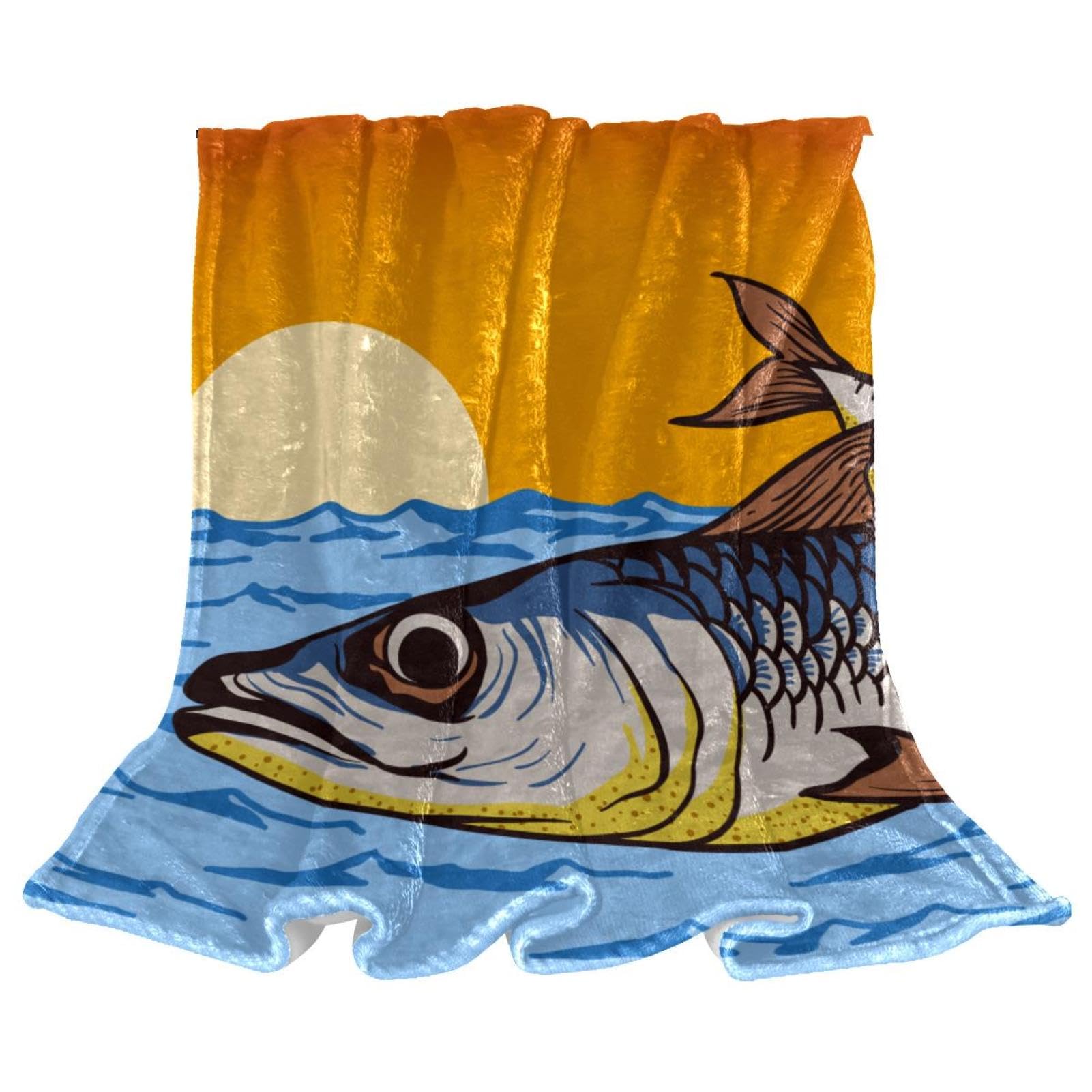 Plaid coucher de soleil couverture polaire pour s'emmitoufler sur le canape