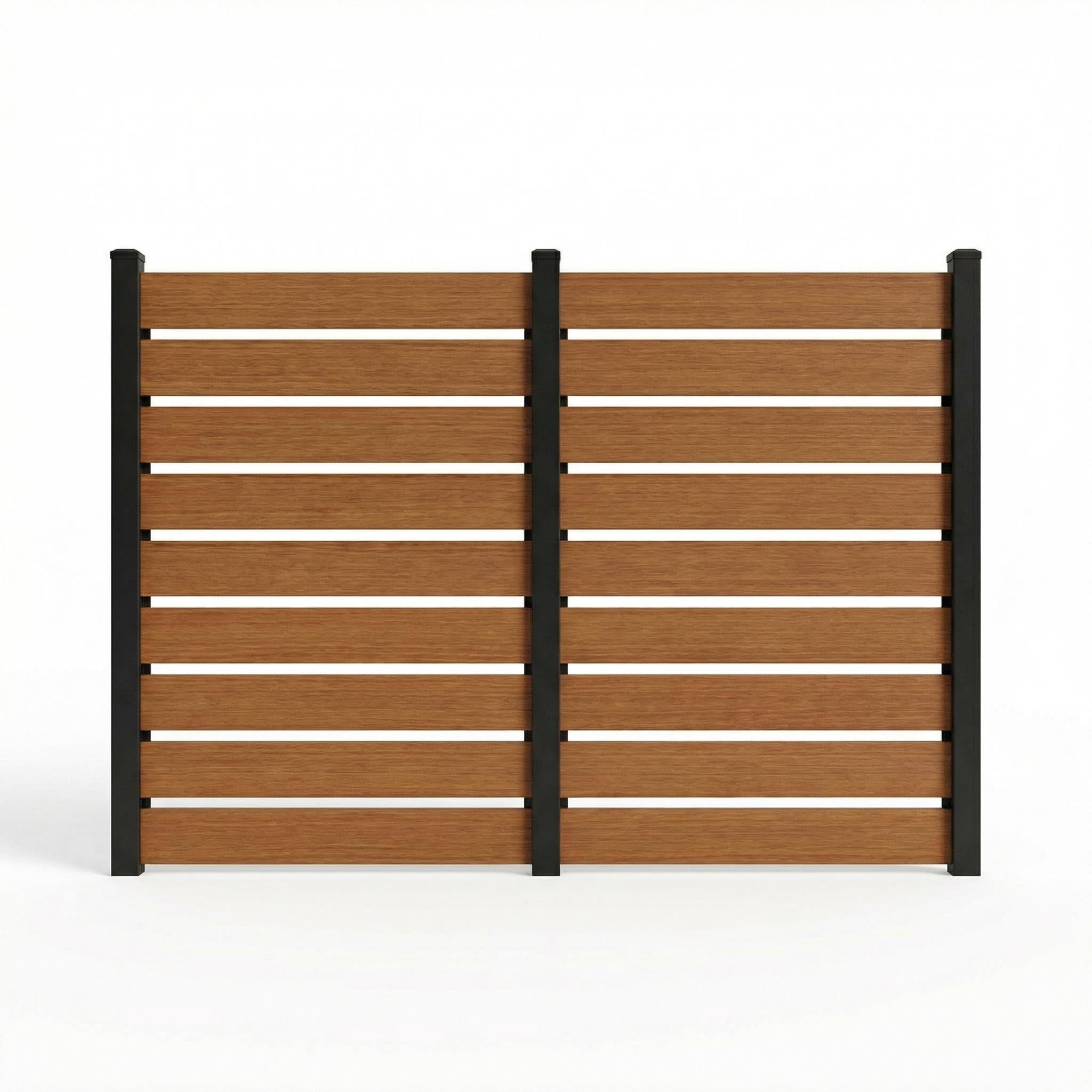 Garvee Valla de Ocultación de WPC para Jardín y Exterior, Panel de Privacidad Decorativo de 98x125 cm, Kit de 2 Unidades para Ocultar Aire Acondicionado, Color Teca Natural, Resistente a la Intemperie