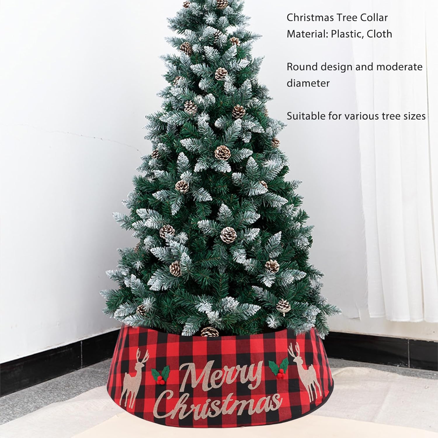 DIY Christmas Tree Collar Ring for Bottom Decoration, Home Christmas Tree Base Collar Stand Cover, Tree Trunk Shirt for Holiday Home Decorations