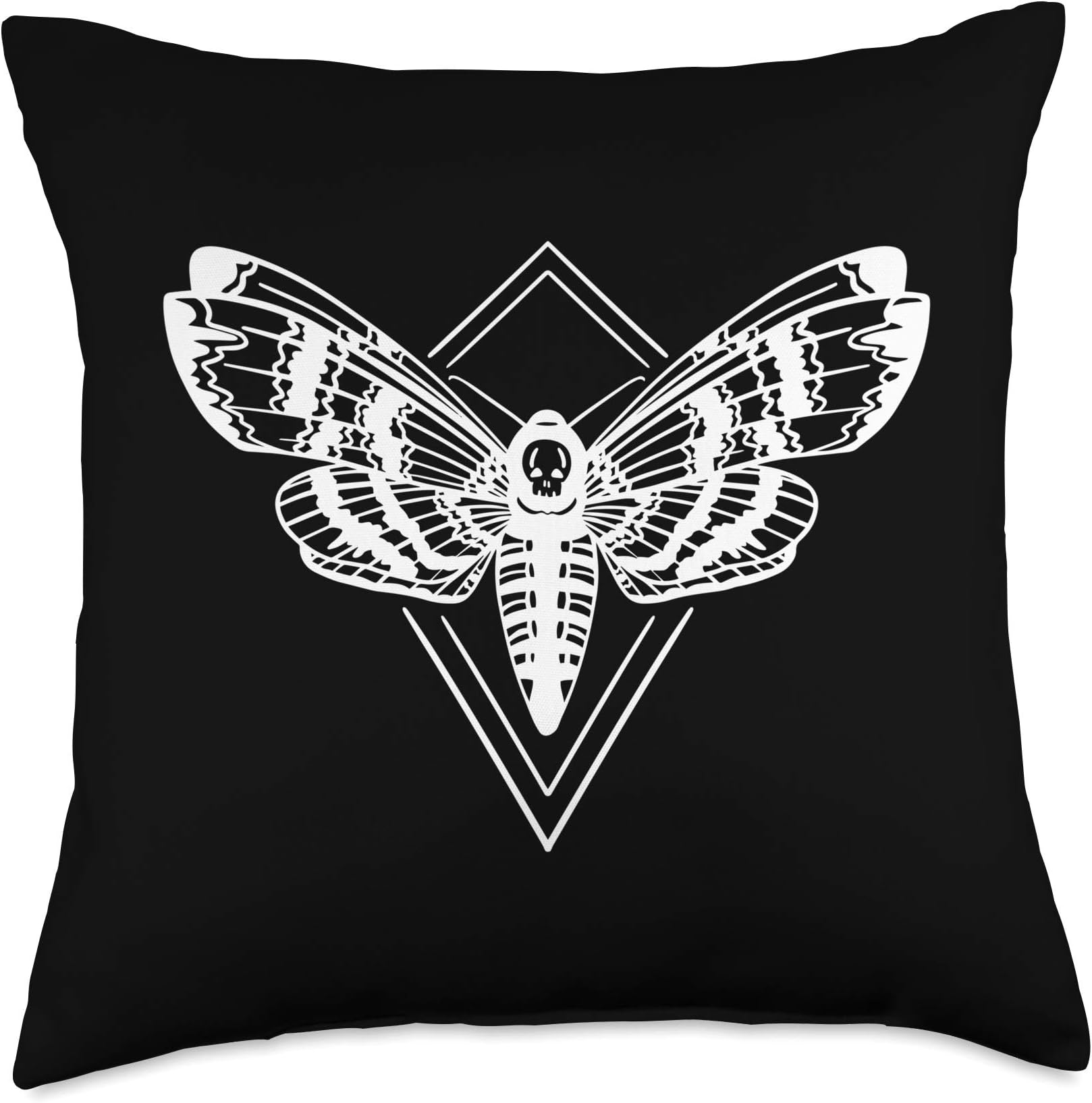 Odd Love Death's Head Moth Creepy Pastel Gothic Deathling Skull Gift Throw Pillow, 18x18, Multicolor