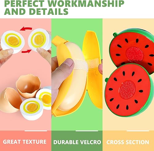 Miniatura 6 de 100 piezas de juguetes de cocina para niños, accesorios de cocina con 2 canastas, alimentos falsosfrutasverduras, regalos de cumpleaños de Navidad